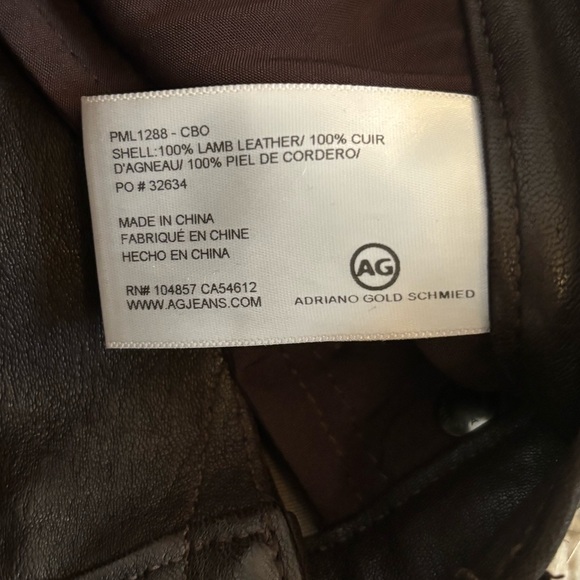 NWOT AG The Legging Super Skinny Leather Lambskin Pants in Brown - Picture 11 of 16
